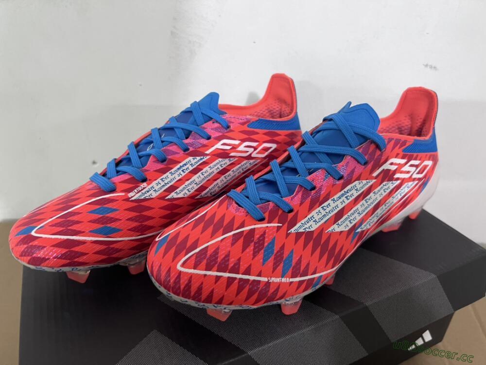 Men's Adidas F50 Elite FG Firm Ground Low-Tops Football Boots - Red/White/Blue