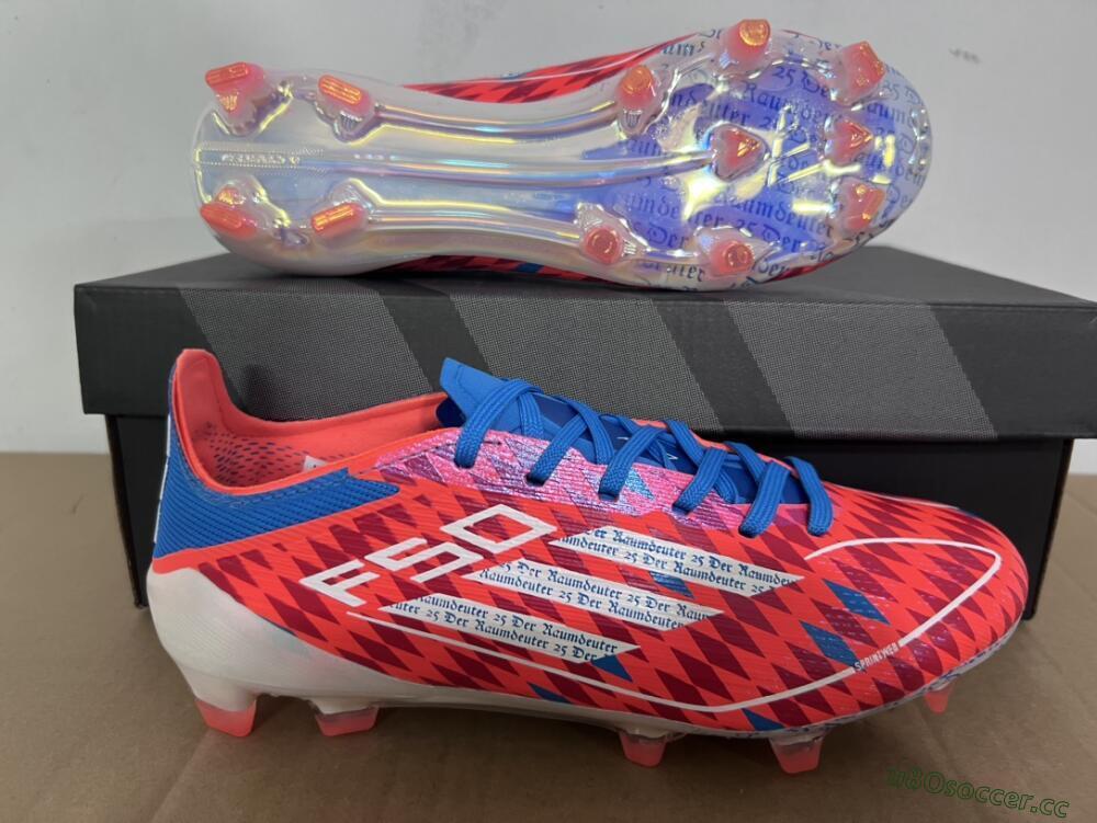 Men's Adidas F50 Elite FG Firm Ground Low-Tops Football Boots - Red/White/Blue