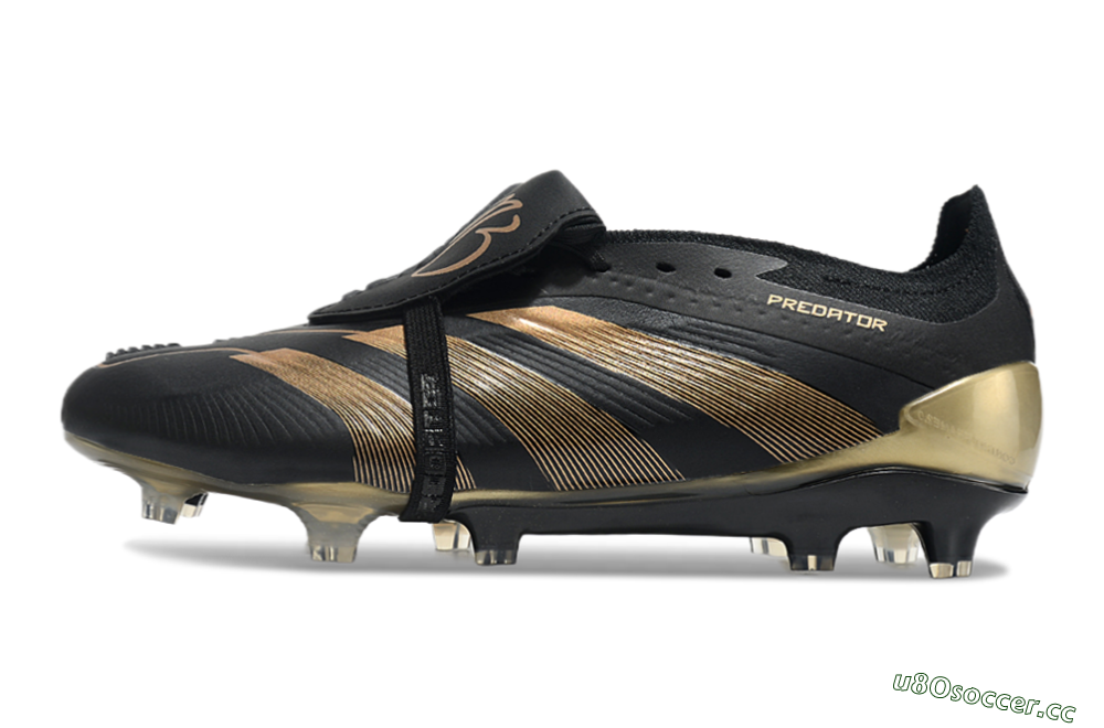 Men's Adidas Predator Elite Foldover Tongue FG Firm Ground Low-Tops Football Boots - Black/Gold 0