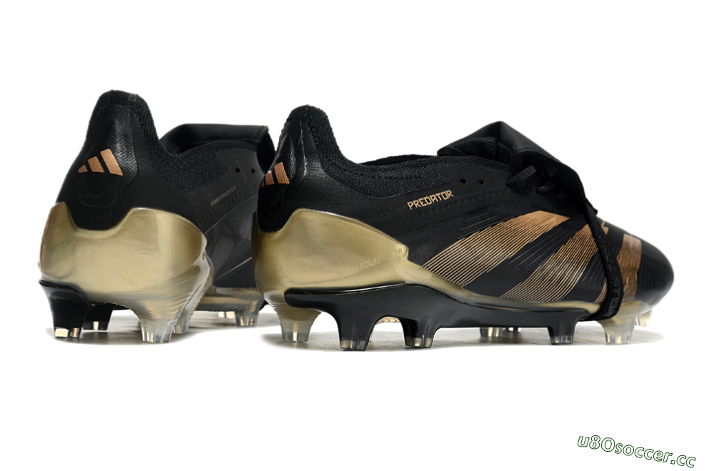 Men's Adidas Predator Elite Foldover Tongue FG Firm Ground Low-Tops Football Boots - Black/Gold 6