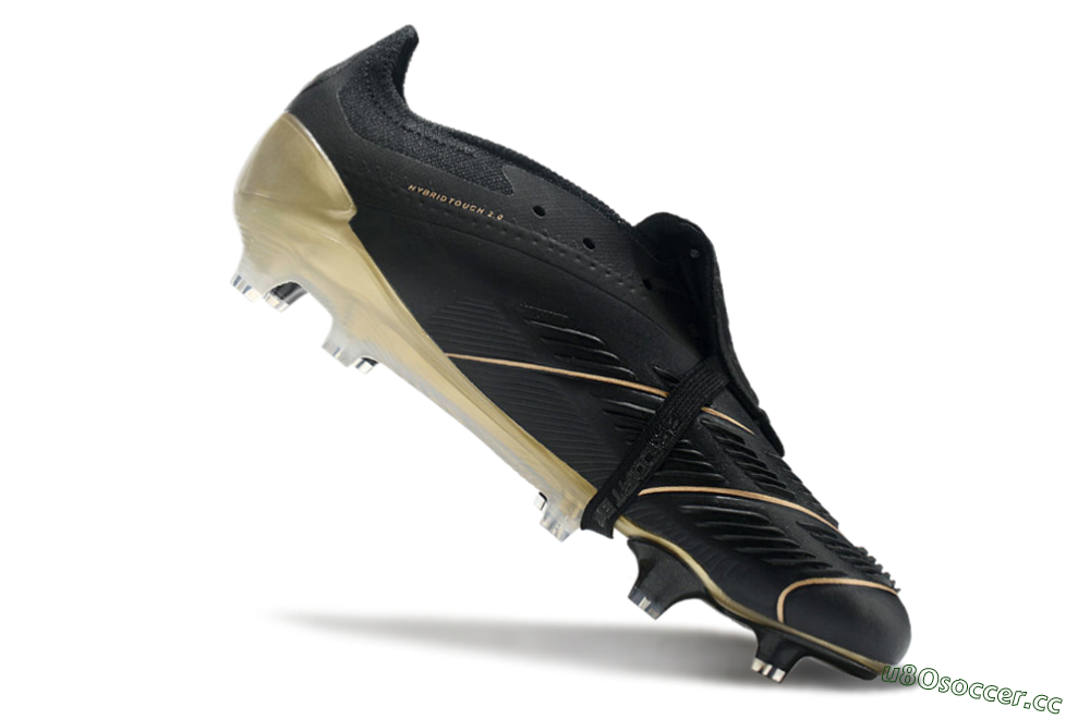 Men's Adidas Predator Elite Foldover Tongue FG Firm Ground Low-Tops Football Boots - Black/Gold 4
