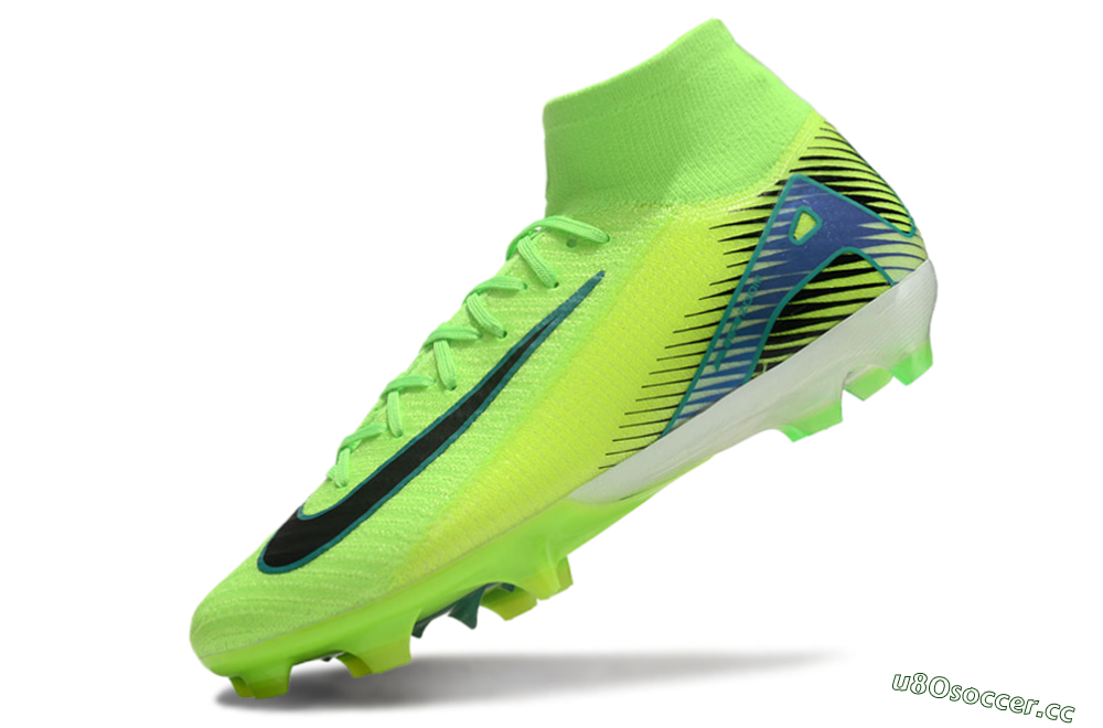 Unisex Nike Air Zoom Mercurial Superfly 10 Elite FG Firm Ground High-Tops Football Boots - Yellow/Black/Blue 6