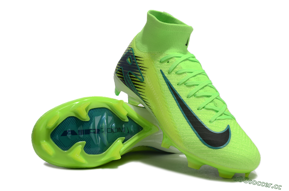 Unisex Nike Air Zoom Mercurial Superfly 10 Elite FG Firm Ground High-Tops Football Boots - Yellow/Black/Blue 4