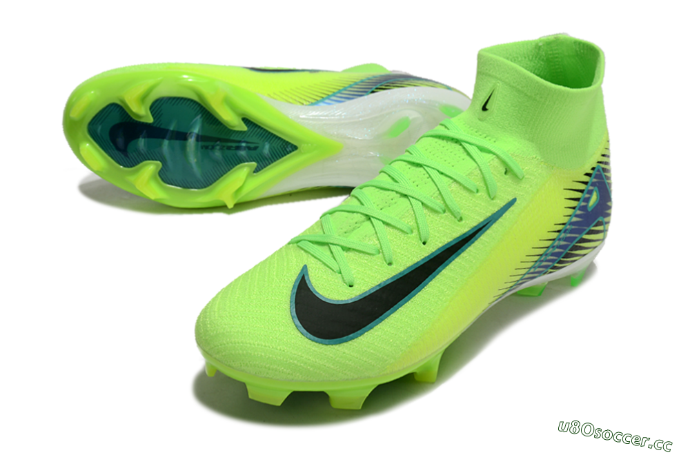 Unisex Nike Air Zoom Mercurial Superfly 10 Elite FG Firm Ground High-Tops Football Boots - Yellow/Black/Blue 3
