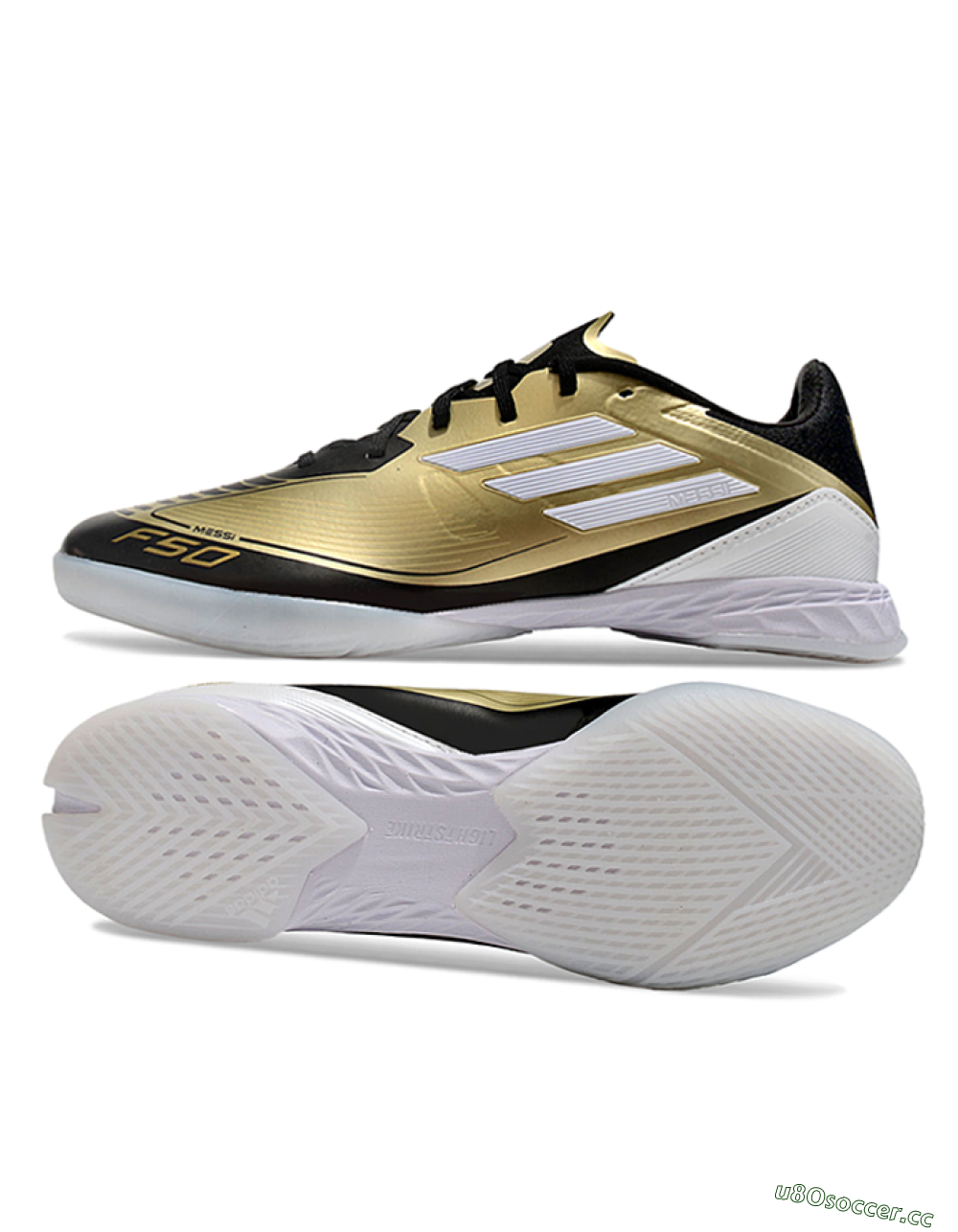 Unisex Adidas F50 Elite Messi IC Indoor & Futsal Low-Tops Football Shoes - Gold/White/Black 1