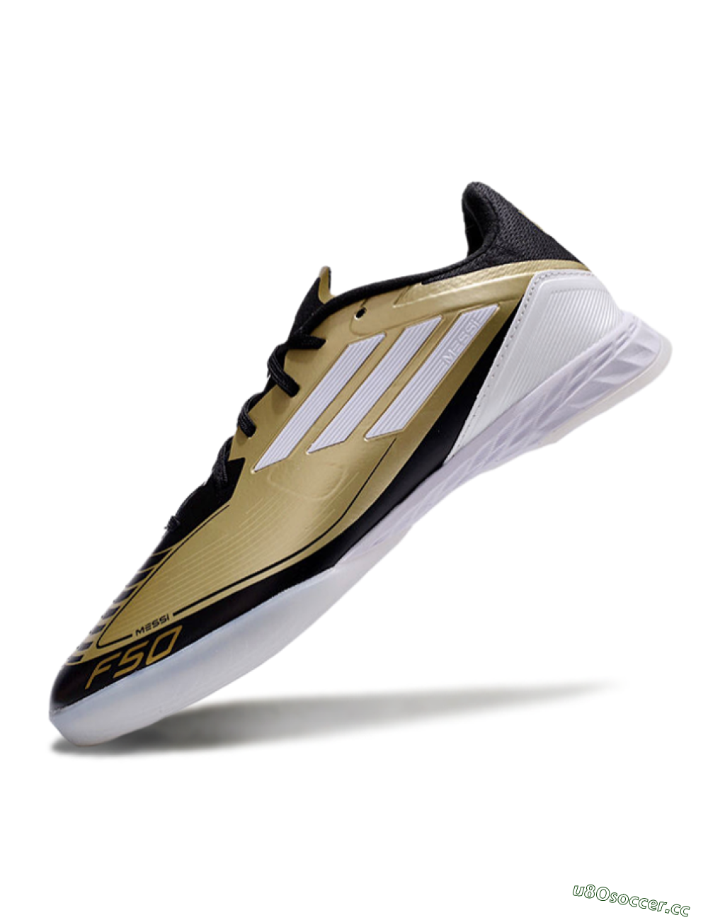 Unisex Adidas F50 Elite Messi IC Indoor & Futsal Low-Tops Football Shoes - Gold/White/Black 5