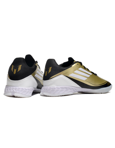 Unisex Adidas F50 Elite Messi IC Indoor & Futsal Low-Tops Football Shoes - Gold/White/Black