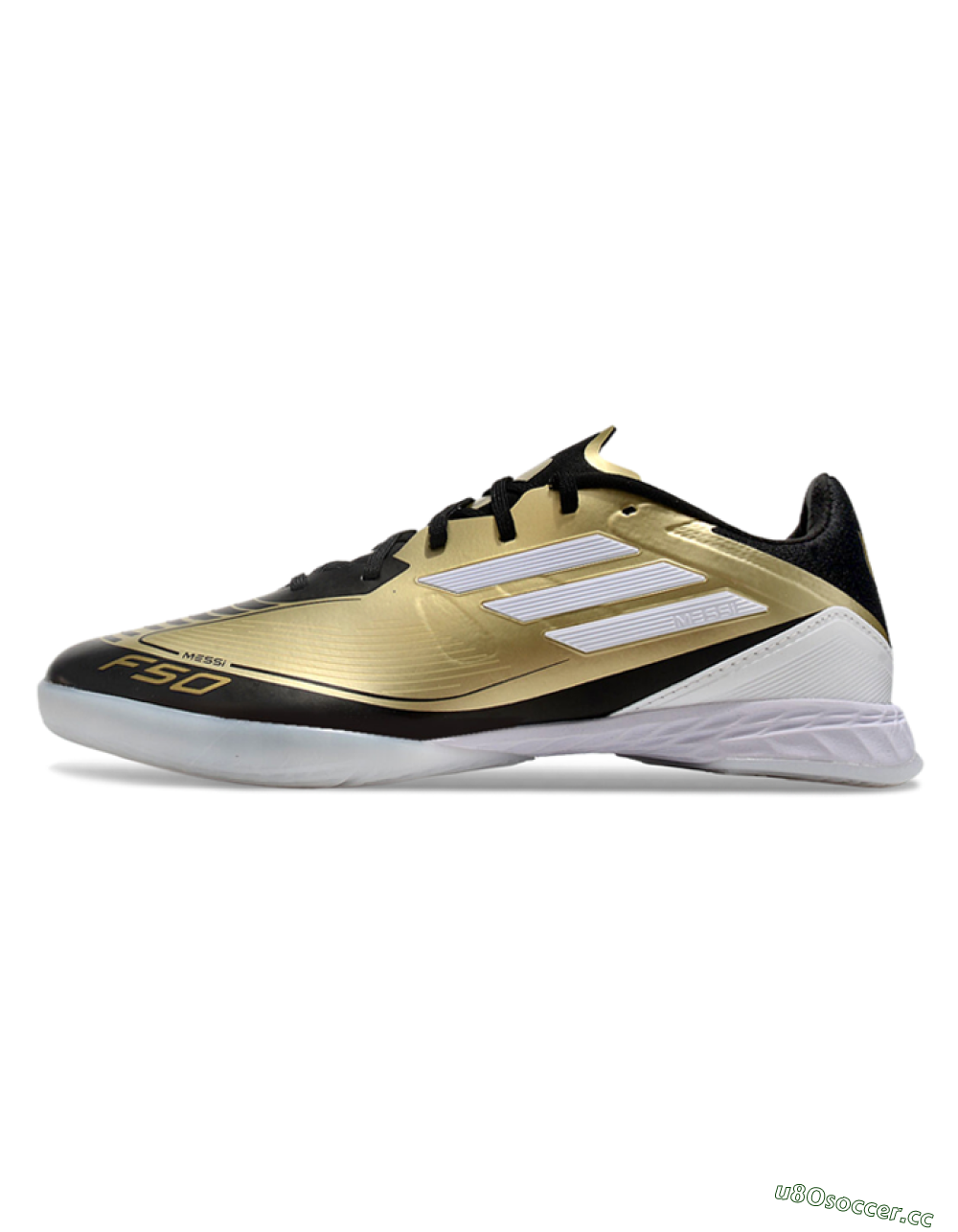 Unisex Adidas F50 Elite Messi IC Indoor & Futsal Low-Tops Football Shoes - Gold/White/Black 0