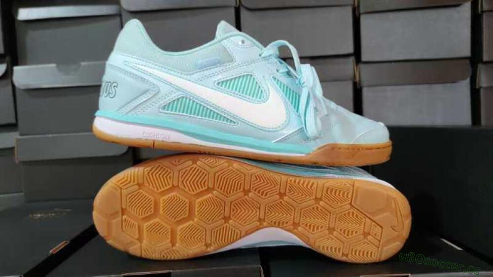 Men's Supreme x Nike SB Gato IC Indoor & Futsal Low-Tops Football Shoes - Jade/White/Brown