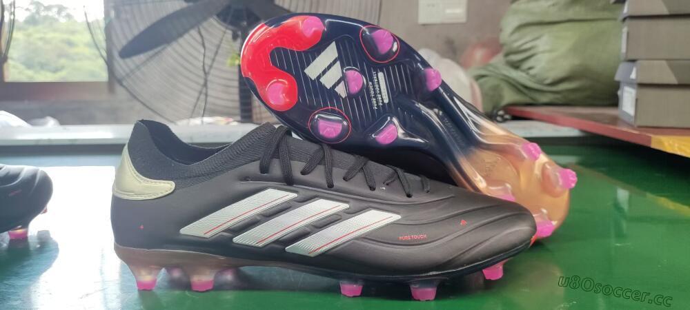 Men's Adidas Copa Pure 2 FG Firm Ground Low-Tops Football Boots - Black/White/Blue