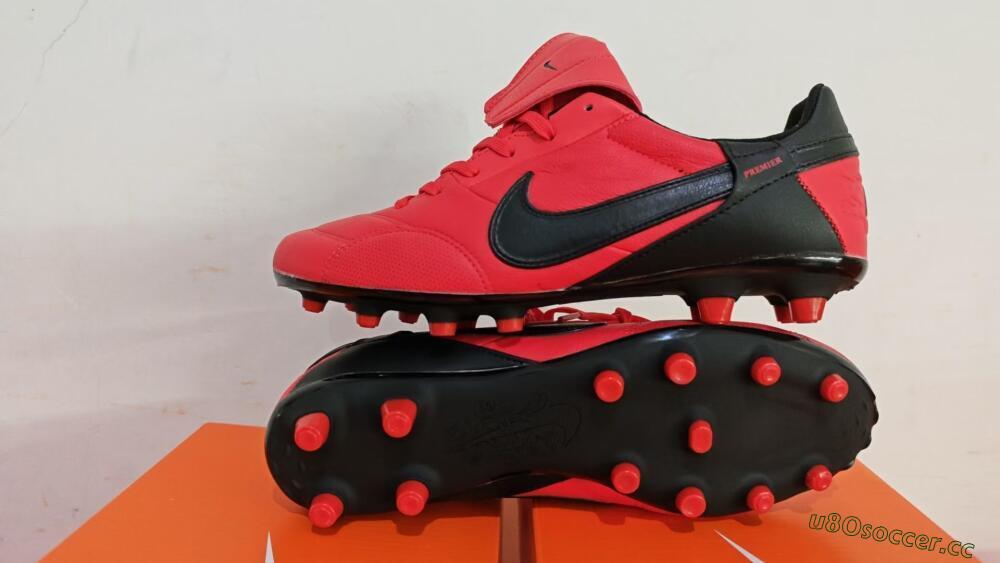 Men's Nike The Premier 3 FG Firm Ground Low-Tops Football Boots - Red/Black