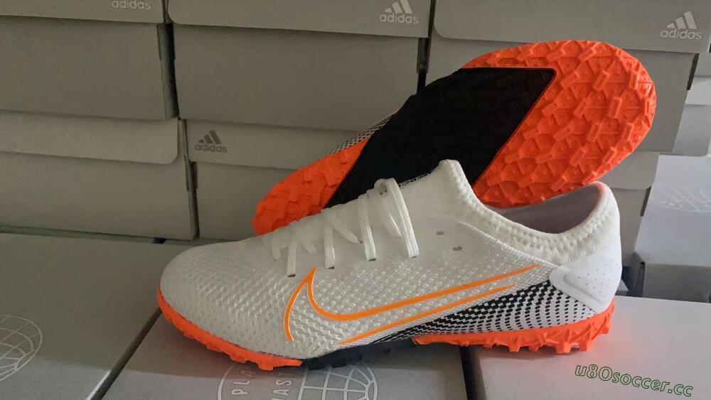 Men's Nike Mercurial Vapor 13 Pro TF Artificial Turf Low-Tops Football Shoes - White/Red/Black