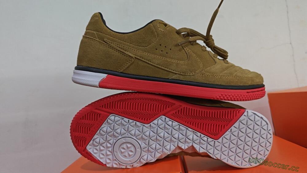 Men's Nike Street Gato IC Indoor & Futsal Low-Tops Football Shoes - Brown/Red/White