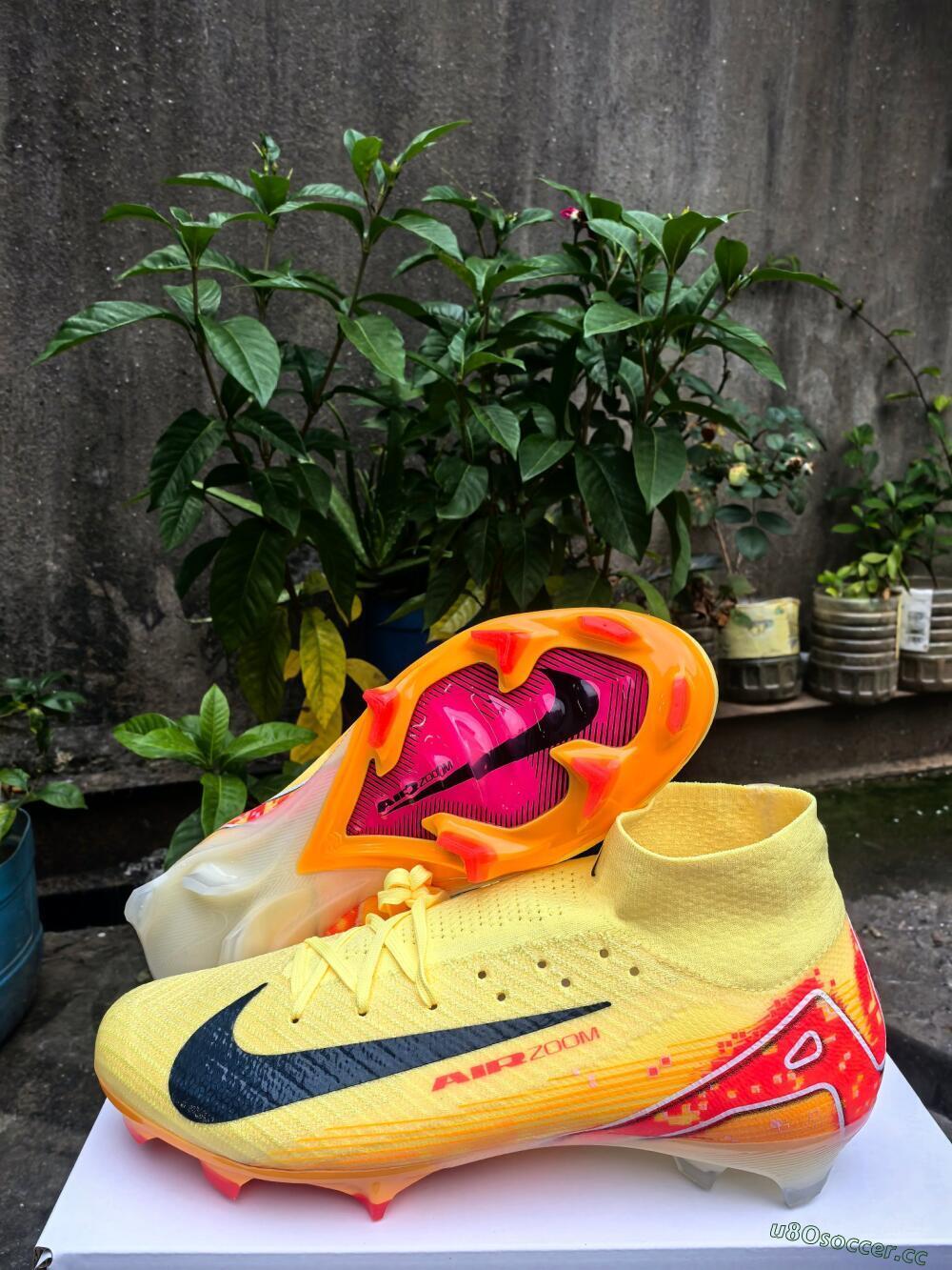 Men's Nike Air Zoom Mercurial Superfly 10 Elite FG Firm Ground High-Tops Football Boots - Yellow/Red/Black