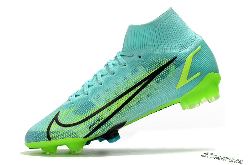 Unisex Nike Mercurial Superfly 8 Elite FG Firm Ground High-Tops Football Boots - Jade/Black/Yellow 5