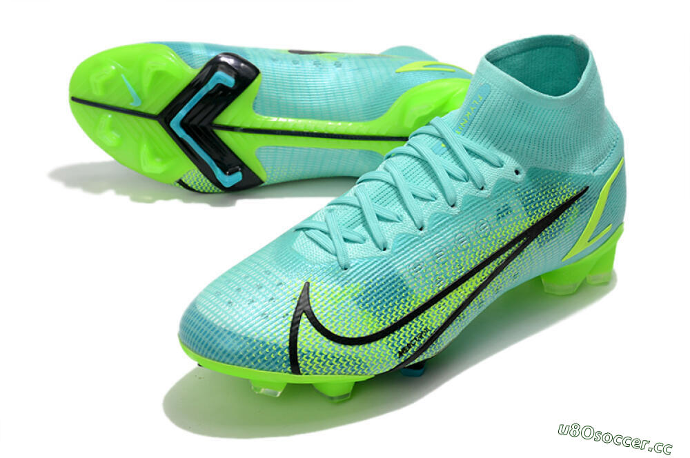 Unisex Nike Mercurial Superfly 8 Elite FG Firm Ground High-Tops Football Boots - Jade/Black/Yellow 3