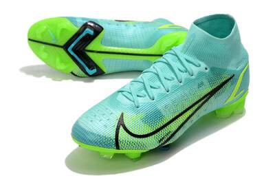 Unisex Nike Mercurial Superfly 8 Elite FG Firm Ground High-Tops Football Boots - Jade/Black/Yellow