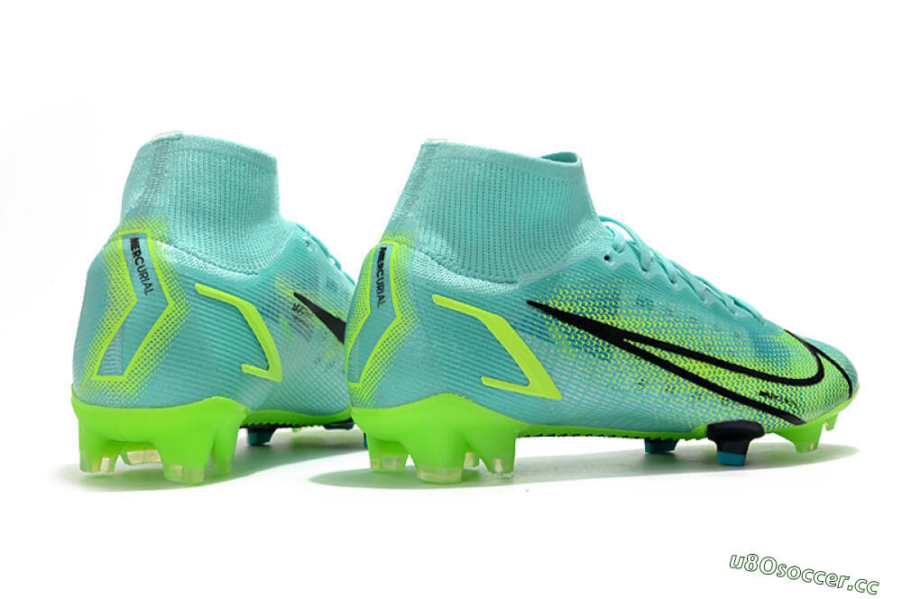 Unisex Nike Mercurial Superfly 8 Elite FG Firm Ground High-Tops Football Boots - Jade/Black/Yellow 6