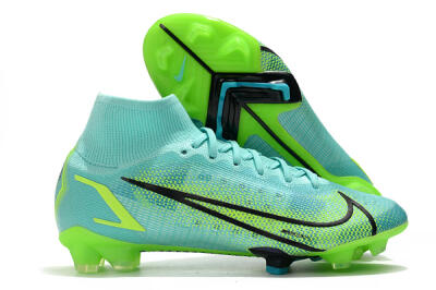 Unisex Nike Mercurial Superfly 8 Elite FG Firm Ground High-Tops Football Boots - Jade/Black/Yellow