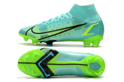 Unisex Nike Mercurial Superfly 8 Elite FG Firm Ground High-Tops Football Boots - Jade/Black/Yellow