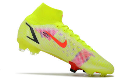 Unisex Nike Mercurial Superfly 8 Elite FG Firm Ground High-Tops Football Boots - Yellow/Black/Red