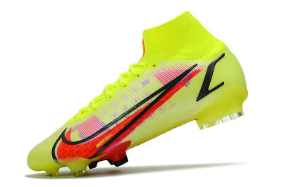 Unisex Nike Mercurial Superfly 8 Elite FG Firm Ground High-Tops Football Boots - Yellow/Black/Red