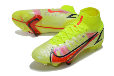 Unisex Nike Mercurial Superfly 8 Elite FG Firm Ground High-Tops Football Boots - Yellow/Black/Red