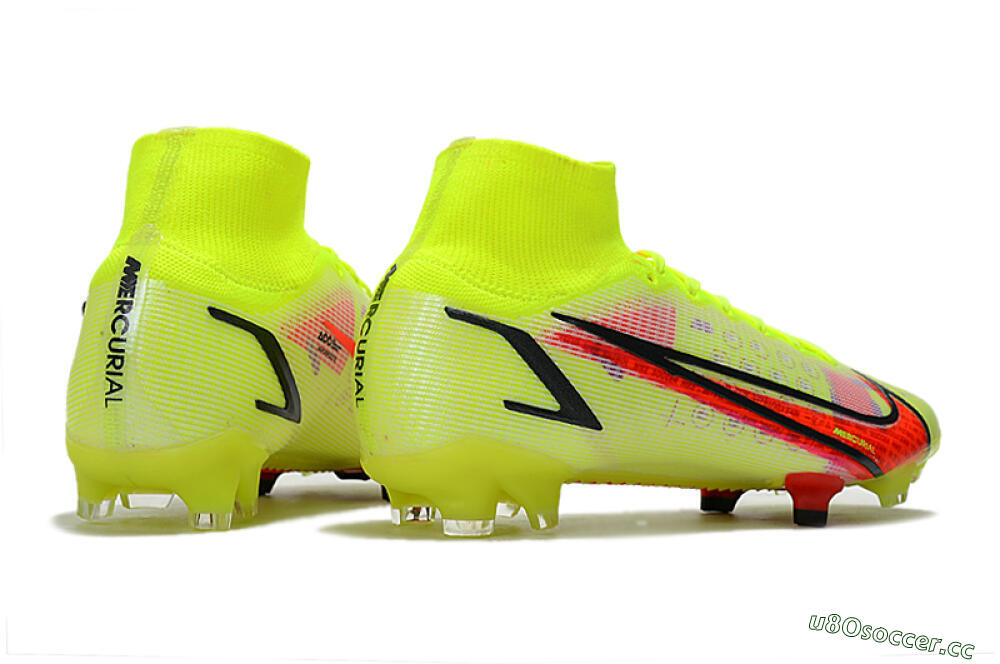 Unisex Nike Mercurial Superfly 8 Elite FG Firm Ground High-Tops Football Boots - Yellow/Black/Red 6