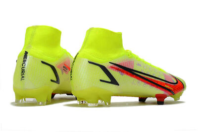 Unisex Nike Mercurial Superfly 8 Elite FG Firm Ground High-Tops Football Boots - Yellow/Black/Red