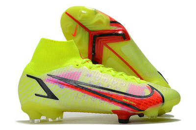 Unisex Nike Mercurial Superfly 8 Elite FG Firm Ground High-Tops Football Boots - Yellow/Black/Red