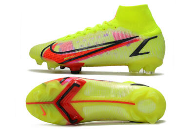 Unisex Nike Mercurial Superfly 8 Elite FG Firm Ground High-Tops Football Boots - Yellow/Black/Red