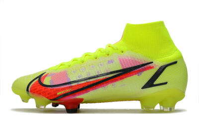 Unisex Nike Mercurial Superfly 8 Elite FG Firm Ground High-Tops Football Boots - Yellow/Black/Red