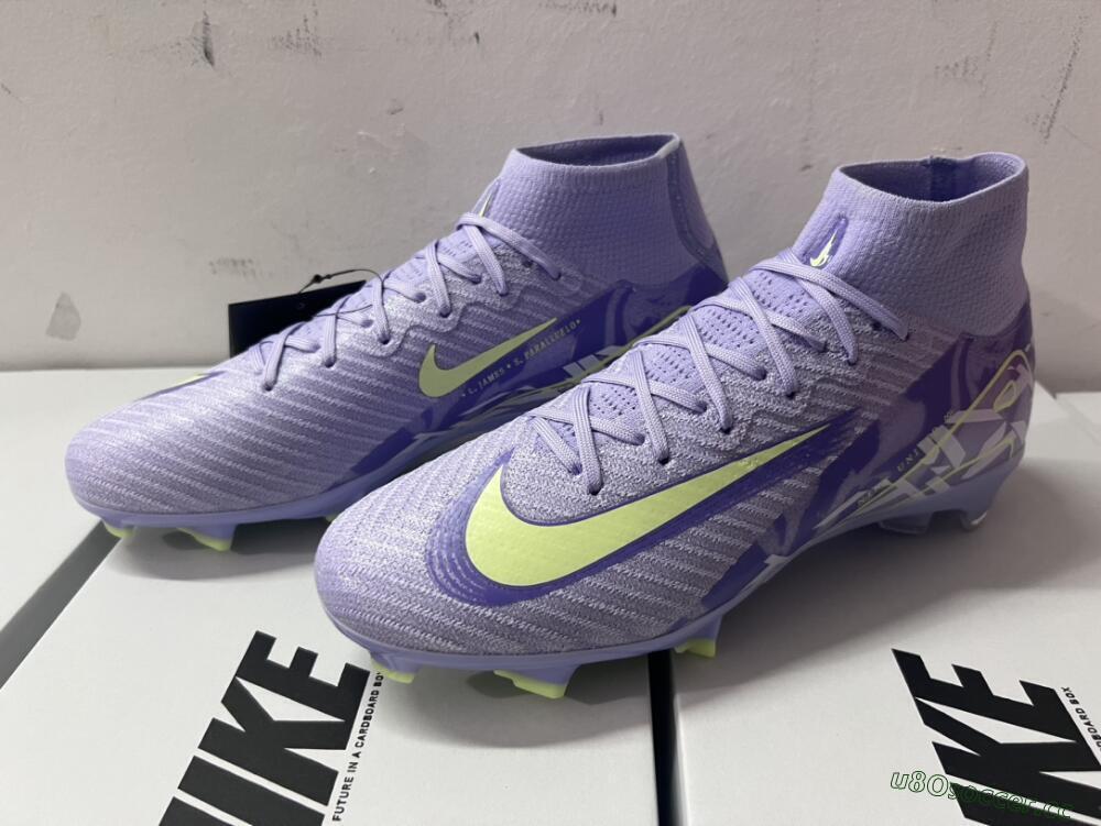 Unisex Nike Air Zoom Mercurial Superfly 10 Elite FG Firm Ground High-Tops Football Boots - Purple/Yellow/White