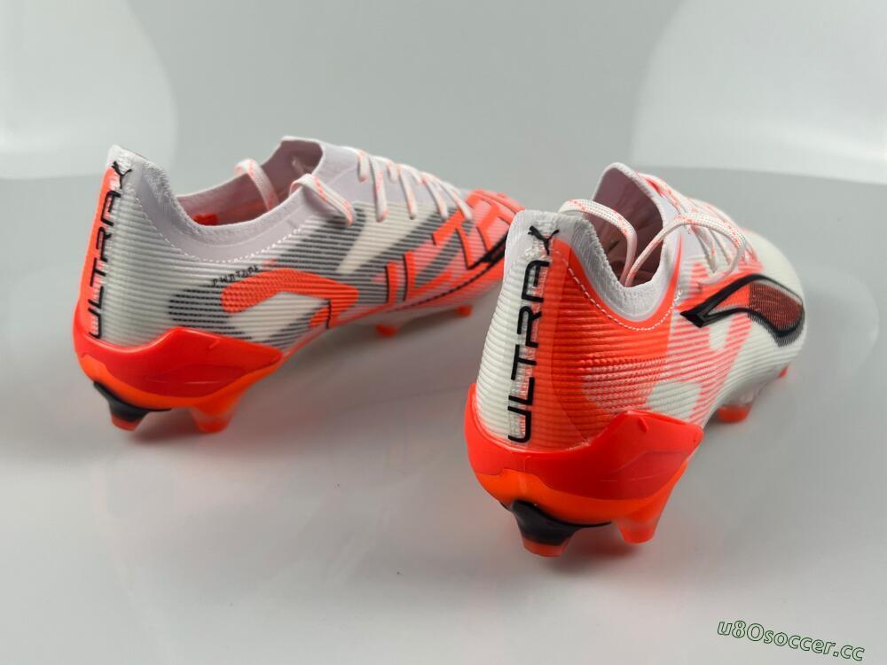 Men's Puma Ultra Ultimate FG Firm Ground Low-Tops Football Boots - White/Black/Red