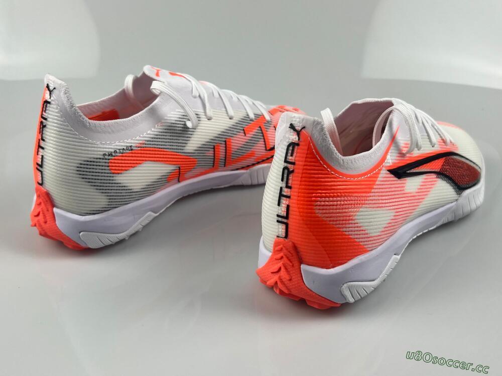 Men's Puma Ultra Ultimate TF Artificial Turf Low-Tops Football Shoes - White/Red/Black