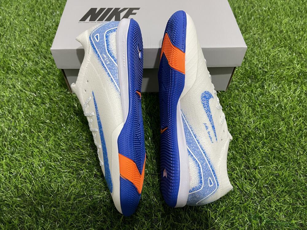 Unisex Nike Air Zoom Mercurial Vapor 16 Elite IC Indoor & Futsal Low-Tops Football Shoes - White/Blue/Orange