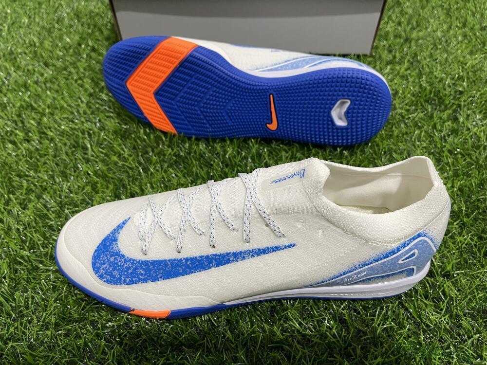 Unisex Nike Air Zoom Mercurial Vapor 16 Elite IC Indoor & Futsal Low-Tops Football Shoes - White/Blue/Orange
