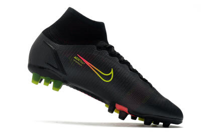Men's Nike Mercurial Superfly 8 Elite AG Artificial Grass High-Tops Football Boots - Black/Yellow/Pink