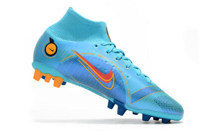 Men's Nike Mercurial Superfly 8 Elite AG Artificial Grass High-Tops Football Boots - Blue/Yellow/Black