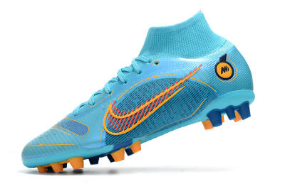 Men's Nike Mercurial Superfly 8 Elite AG Artificial Grass High-Tops Football Boots - Blue/Yellow/Black