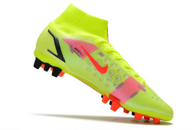 Men's Nike Mercurial Superfly 8 Elite AG Artificial Grass High-Tops Football Boots - Yellow/Black/Red