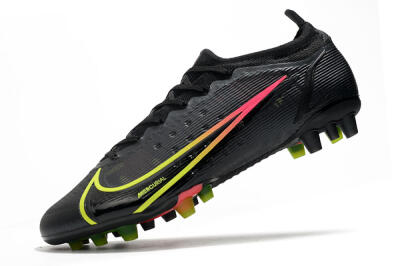 Men's Nike Mercurial Vapor 14 Elite AG Artificial Grass Low-Tops Football Boots - Black/Yellow/Pink