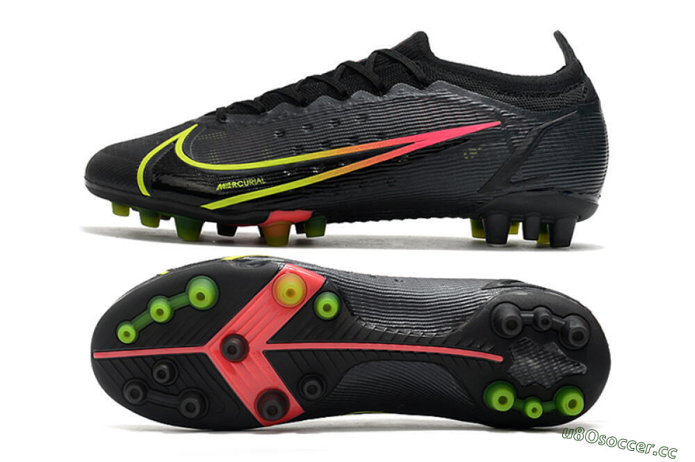 Men's Nike Mercurial Vapor 14 Elite AG Artificial Grass Low-Tops Football Boots - Black/Yellow/Pink 1