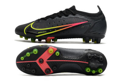 Men's Nike Mercurial Vapor 14 Elite AG Artificial Grass Low-Tops Football Boots - Black/Yellow/Pink