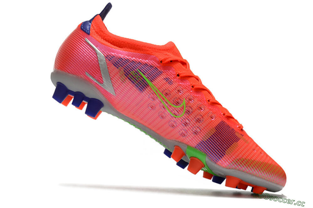 Men's Nike Mercurial Vapor 14 Elite AG Artificial Grass Low-Tops Football Boots - Red/Yellow/Silver 4