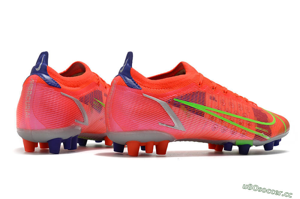Men's Nike Mercurial Vapor 14 Elite AG Artificial Grass Low-Tops Football Boots - Red/Yellow/Silver 6