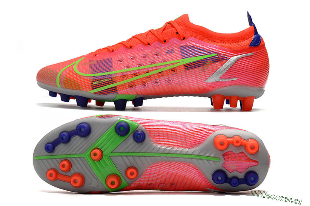 Men's Nike Mercurial Vapor 14 Elite AG Artificial Grass Low-Tops Football Boots - Red/Yellow/Silver 1