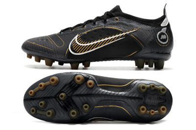 Men's Nike Mercurial Vapor 14 Elite AG Artificial Grass Low-Tops Football Boots - Black/Gold/Silver