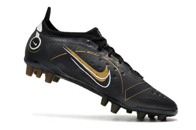 Men's Nike Mercurial Vapor 14 Elite AG Artificial Grass Low-Tops Football Boots - Black/Gold/Silver