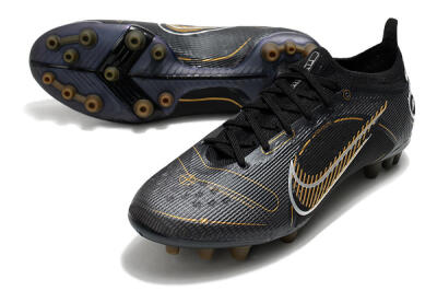 Men's Nike Mercurial Vapor 14 Elite AG Artificial Grass Low-Tops Football Boots - Black/Gold/Silver